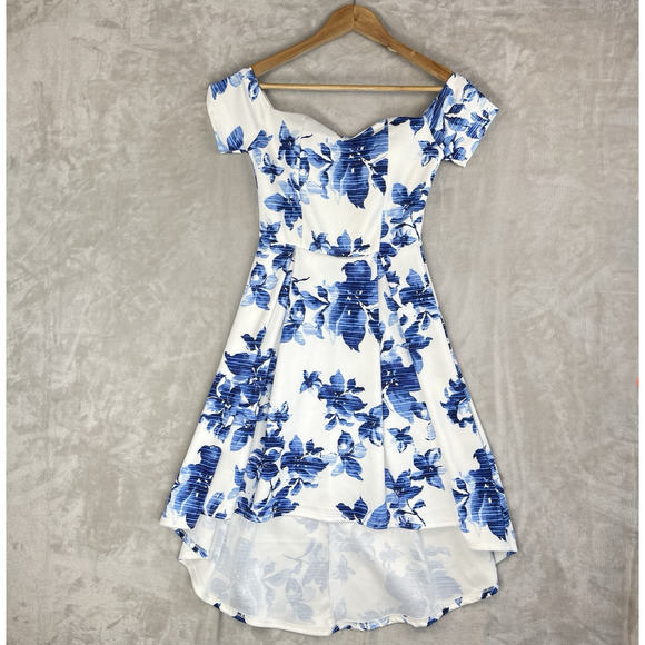 Belinda Dresses & Skirts - Belinda USA Blue Floral High Low Hem Babydoll Dress Small Cottagecore Romantic